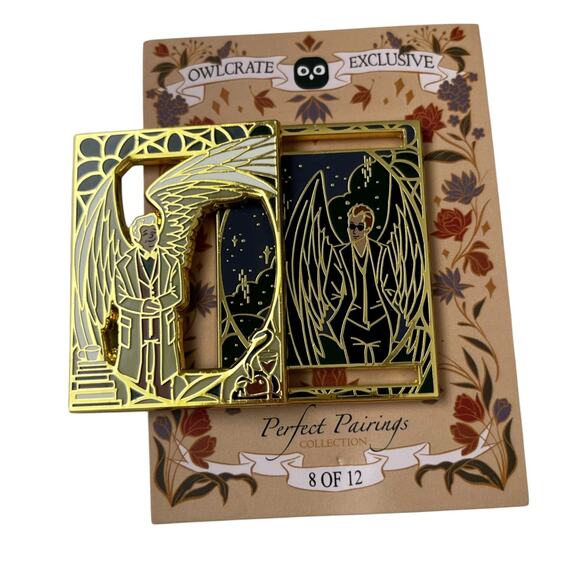 OwlCrate Exclusive Perfect Pairings Enamel Slider Pin 8 of 12 Good Omens NEW - Picture 2 of 7